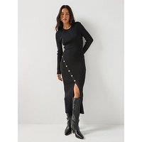Barbour International Molina Knitted Midi Dress - Black