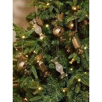 Festive Pack Of 6 Glass Sweet Christmas Tree & Baubles
