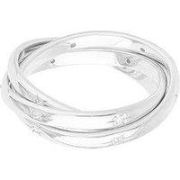 Seol + Gold Sterling Silver Cz Star Constellation Rolling Ring