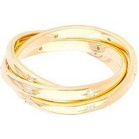 Seol + Gold 18Ct Gold Plated Cz Star Constellation Rolling Ring