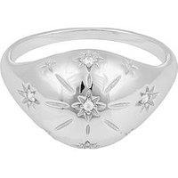 Seol + Gold Sterling Silver Domed Cz Star Ring