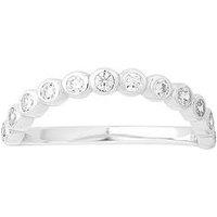 Seol + Gold Sterling Silver Cz Bezel Wave Ring