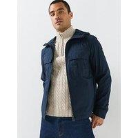 Belstaff Men'S Container Hooded Zip Overshirt - Navy