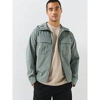 Belstaff Men'S Container Hooded Zip Overshirt - Grey