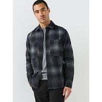 Belstaff Men'S Outpost Checked Brushed Cotton Flannel Shirt - Black