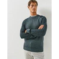 Belstaff Garment Dye Crew Neck Knitted Jumper - Dark Blue