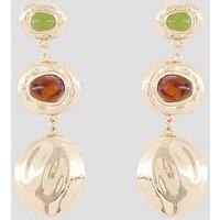 The Very Collection Tone Stone Teardrop Earrings - Gold