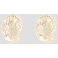 The Very Collection Tone Hammered Oval Earrings - Gold