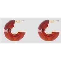 The Very Collection Resin Chunky Hoop Earrings - Brown