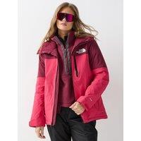 The North Face Womens Ski Freedom Insulated Hooded Full Zip Jacket - Burgundy