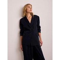 Mint Velvet Navy Relaxed Tencel Blazer