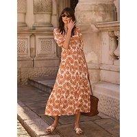 Mint Velvet Printed Boho Maxi Dress - Orange