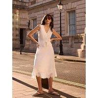 Mint Velvet Ivory Lace Trim Skirt - White