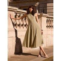 Mint Velvet Khaki Assym Hem Maxi Dress - Green