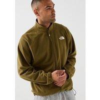 The North Face Mens Full Zip Stand Collar Fleece Jacket - Green