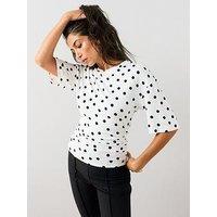 The Very Collection Ruched Waist T-Shirt - Spot