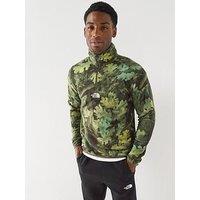 The North Face Mens Novelty Logo Glacier 1/4 Zip Fleece - Green