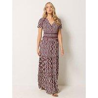 Long Tall Sally Squiggle Lace Maxi Dress - Red