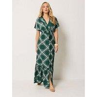 Long Tall Sally Scarf Tie Maxi Dress - Green