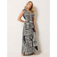 Long Tall Sally Abstract Wrap Maxi Dress - Black