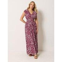 Long Tall Sally Tall Floral Cotton Wrap Maxi Dress - Red