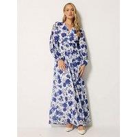 Long Tall Sally Floral Button Maxi Dress - Blue