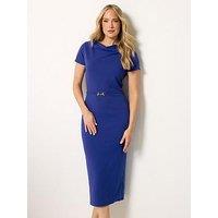 Long Tall Sally Scuba Buckle Midi Dress - Blue