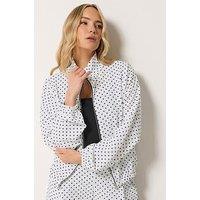 Long Tall Sally Polka Dot Funnel Neck Jacket - White
