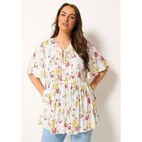 Yours Curve Angel Sleeve Gypsy Top - White