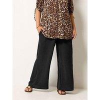 Yours Curve Wide Leg Trousers - Black