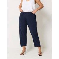Yours Curve Barrel Trousers - Blue