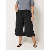Yours Curve Culotte Trousers - Black