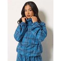 Pixiegirl Petite Check Overhead Wind Breaker - Blue