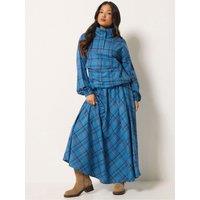 Pixiegirl Petite Check Windbreaker & Skirt Set - Blue