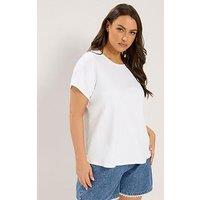 Yours Curve Premium Interlock T-Shirt - White