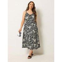 Yours Curve Textured Keyhole Dress - Black