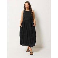 Yours Curve Mixed Maxi Dress - Black