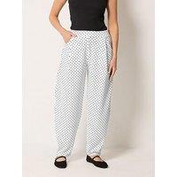 Long Tall Sally Polkadot Barrel Trouser 34" - Black
