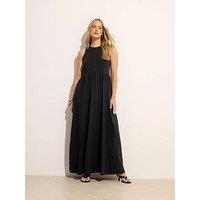 Long Tall Sally Jersey Button Detail Dress - Black