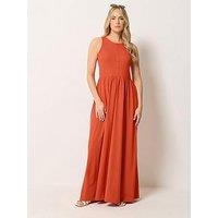 Long Tall Sally Mix Jersey Button Dress - Orange