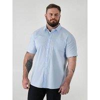 D555 Ultimate Stain Resist Non Iron Short Sleeve Stretch Shirt - Blue