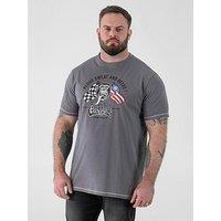 D555 Official Gas Monkey Printed Crew Neck T-Shirt - Grey