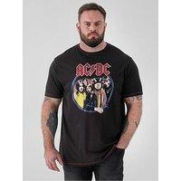 D555 Official Acdc Highway To Hell Printed Crew Neck T-Shirt - Black