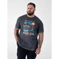 D555 Newport Beach Woody Car Printed Crew Neck T-Shirt - Navy