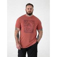 D555 Florida Surfin' Tonal Printed Crew Neck T-Shirt - Dark Red