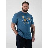 D555 Summer Beach Icon Sketches Printed Crew Neck T-Shirt - Dark Aqua
