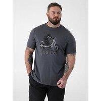 D555 Gorilla Biker Printed Crew Neck T-Shirt - Dark Grey