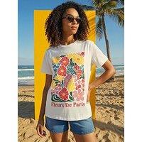 Roman Dusk Cotton Floral Print T-Shirt