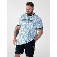 D555 Printed Venice Beach Crew Neck T-Shirt - Blue