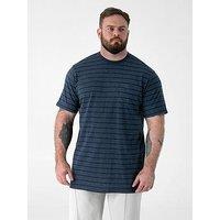 D555 Acquard Crew Neck T-Shirt With Pocket - Navy